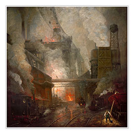 Wall print  Blast furnace tapping in Hörde - Herman Heijenbrock