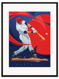 Gerahmter Kunstdruck Baseball