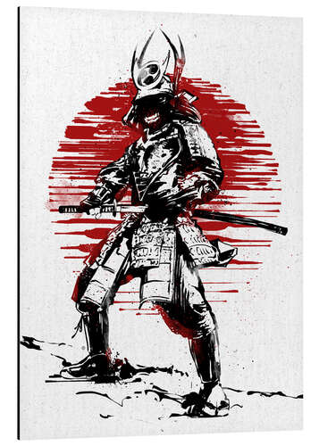 Aluminium print Red Sun Samurai