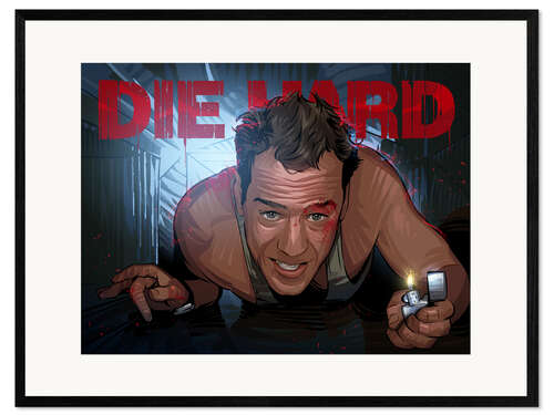 Inramat konsttryck Die Hard