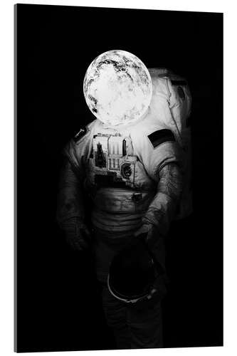 Quadro em acrílico Astronaut with moon head