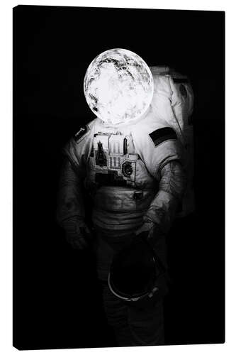 Tableau sur toile Astronaute à tête de lune