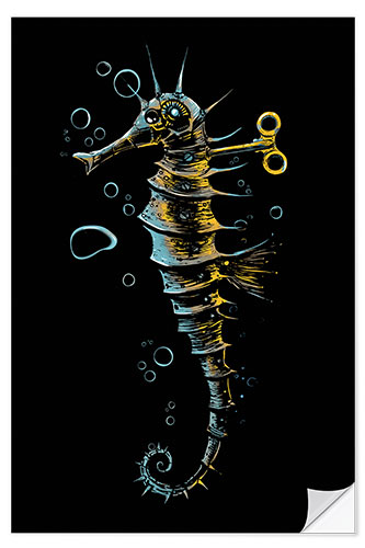 Autocolante decorativo Mechanical seahorse