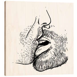 Wood print The Kiss