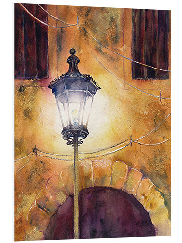 Foam board print Old lantern in Venice