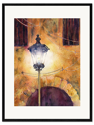 Framed art print Old lantern in Venice