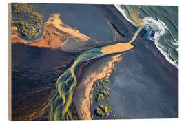 Stampa su legno Delta del fiume Islanda