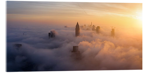 Acrylic print Frankfurt am Main in the fog