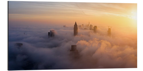 Aluminium print Frankfurt am Main in the fog