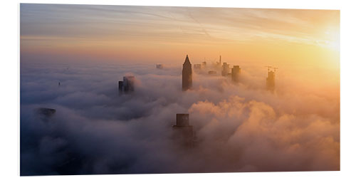 Foam board print Frankfurt am Main in the fog