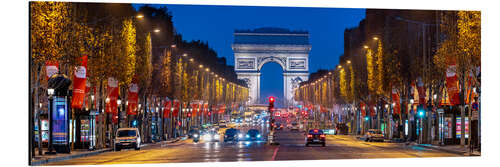 Aluminiumtavla Champs Elysees and Arc de Triomphe in Paris