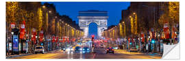 Selvklebende plakat Champs Elysees and Arc de Triomphe in Paris