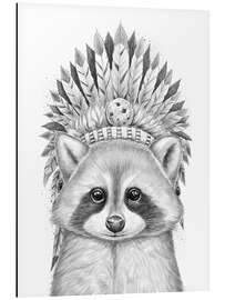 Magnettafel Waschbär Häuptling