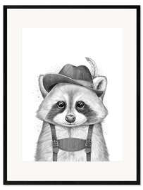 Plakat artystyczny premium w ramie Raccoon from Bavaria