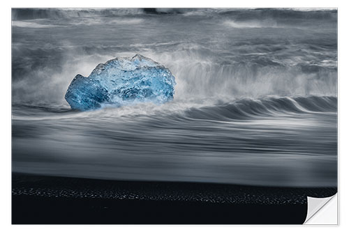 Vinilo para la pared Un iceberg en las olas.