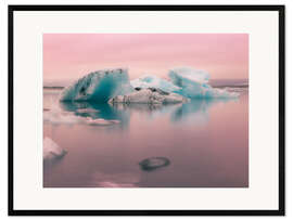 Impresión de arte enmarcada Icebergs en islandia