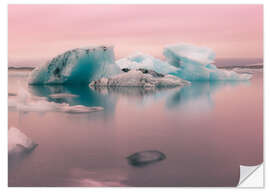 Selvklebende plakat Icebergs in Iceland