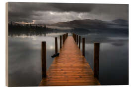 Hout print Derwentwater Jetty in the Lake District