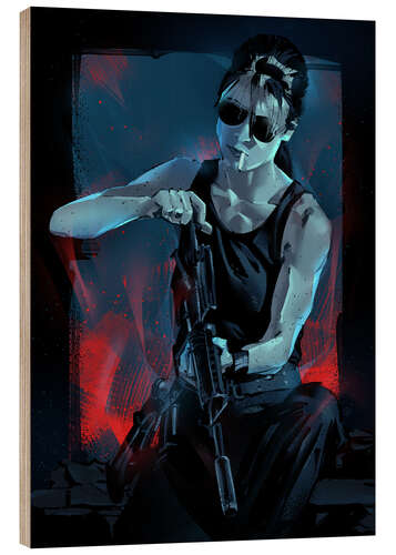 Stampa su legno Sarah Connor