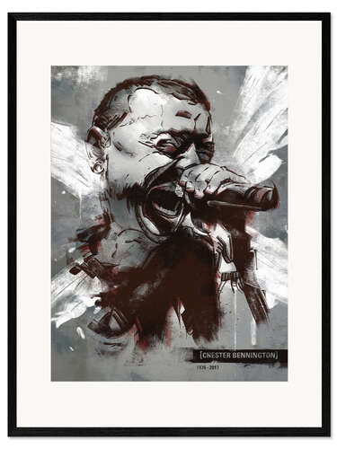 Ingelijste kunstdruk Chester Bennington