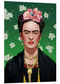 Foam board print Frida Kahlo with gold jewellery