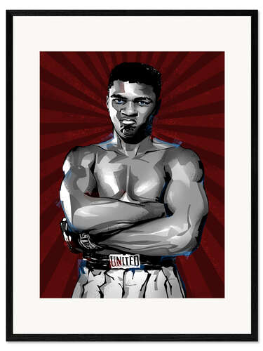 Kunsttryk i ramme Muhammad Ali 2