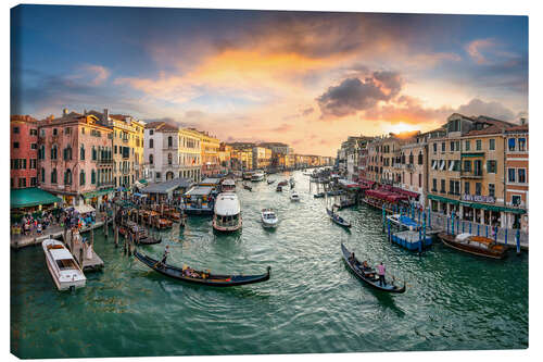 Leinwandbild Gondeln auf dem Canal Grande in Venedig