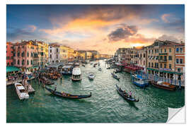 Selvklebende plakat Gondolas on the Grand Canal in Venice