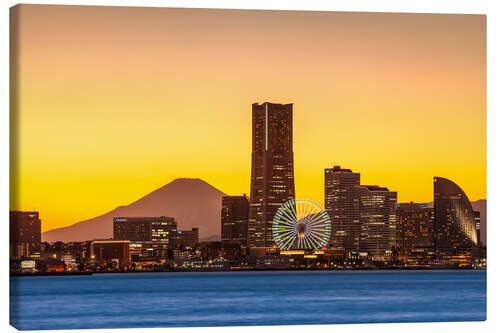 Obraz na płótnie Yokohama skyline with Berg Fuji