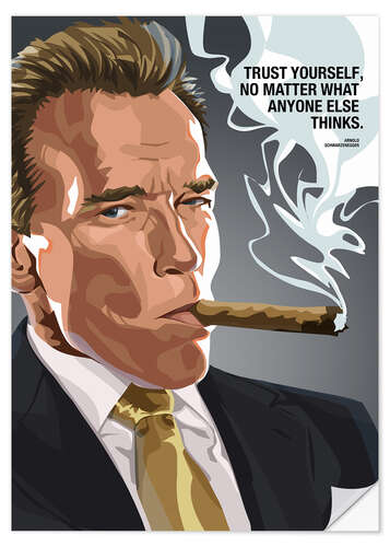 Selvklebende plakat Arnold Schwarzenegger