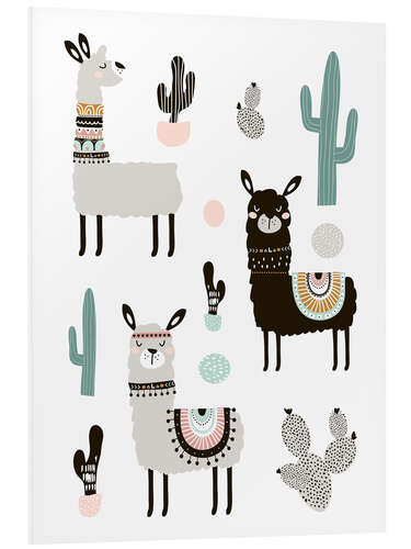 Foam board print Llamas in the desert