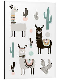 Magnettafel Lamas in der Wüste