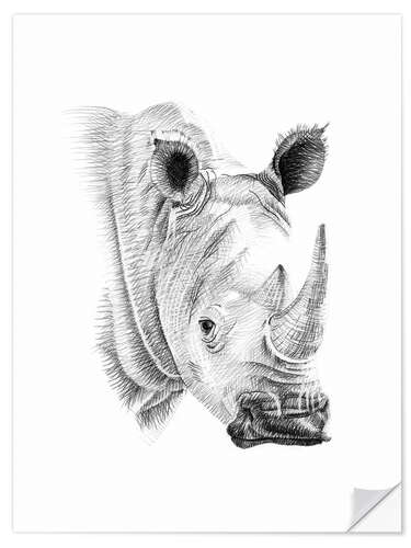 Vinilo para la pared Rhino sketch