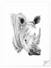 Naklejka na ścianę Rhino sketch