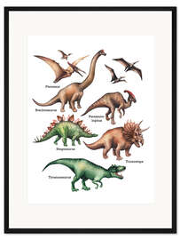 Gerahmter Kunstdruck Die Namen der Dinosaurier