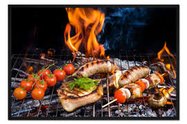 Gerahmter Kunstdruck Abwechslung auf dem Grill