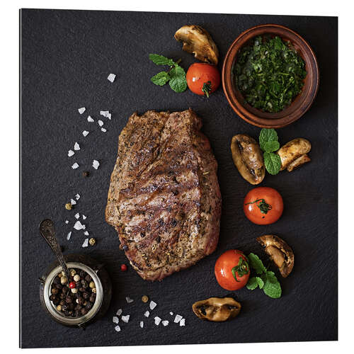 Quadro em plexi-alumínio Season steak properly