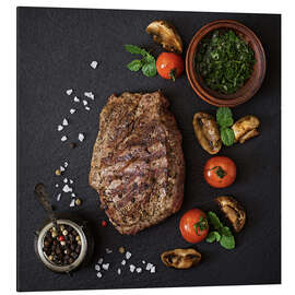 Magnettafel Steak mit Gewürzen