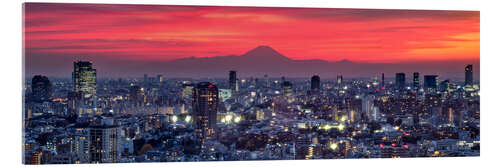 Quadro em acrílico Tokyo panorama with mountain Fuji