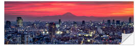 Naklejka na ścianę Tokyo panorama with mountain Fuji