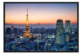 Gerahmter Kunstdruck Tokyo Tower bei Nacht
