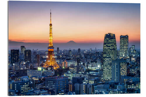 Tableau en plexi-alu Tokyo Tower la nuit