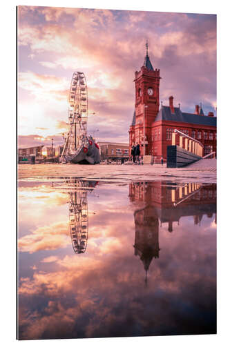 Gallery print City Hall in Cardiff at sunset