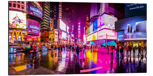 Aluminium print Times Square New York after the rain