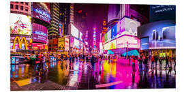 Hartschaumbild Times Square New York nach dem Regen