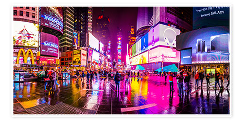 Poster Times Square New York nach dem Regen
