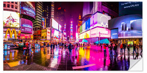 Vinilo para la pared Times Square Nueva York después de la lluvia