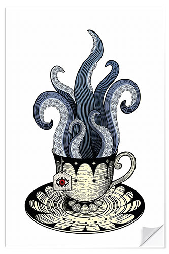 Selvklæbende plakat Kraken tea