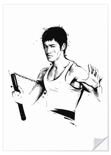 Sticker mural Bruce Lee