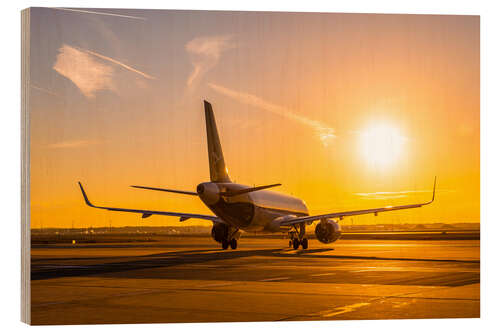 Hout print Airbus A320 NEO in the morning